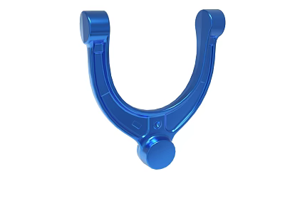 Blue U Shaped Metal Mechanical Component With Shiny Surface And Structural Design 3d model