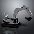 Modern Tracked Excavator Construction Vehicle With Front Bucket And Operator Cab
