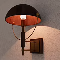 Modern Wall Lamp Design With Wooden Shade And Metal Frame Accents