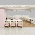 Stylish Beauty Salon With Manicure Eyelash Extension Pink Interior And White Furniture