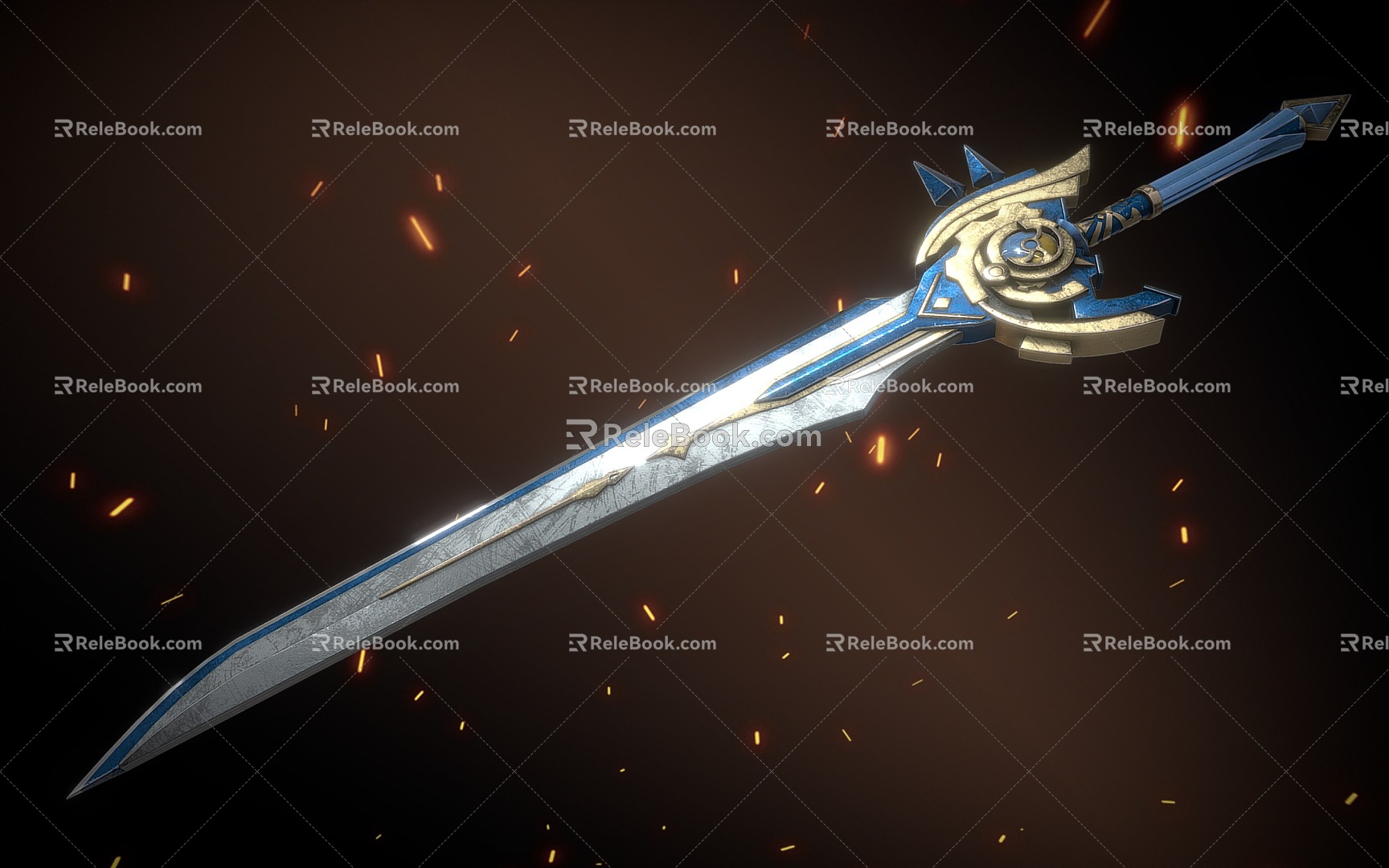 Sword Long Sword Fantasy Long Sword 3d model