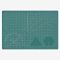 Green Cutting Mat With Grid Lines And Geometric Patterns For Crafts 3d model