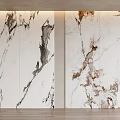 Modern Marble Wall Interior Design With Black White And Brown Veins Pattern 3d model
