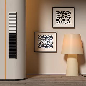 Modern Floor Lamp Decorative Hanging Painting 3d model