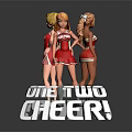 Game Movie Cheerleader Characters Two Blonde Women In Red Outfits Showing Cheer Spirit