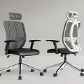 Ergonomic Office Chair with Mesh Back Adjustable Headrest Black Seat and Five Star Caster Base