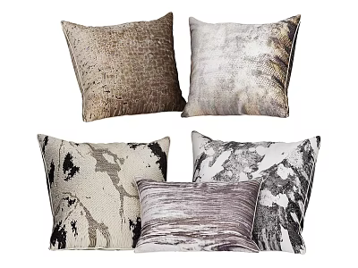 Decorative Throw Pillows With Various Patterns And Textured Designs For Home Decor 3d model