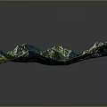 Lush Garden Landscape Featuring 3D Terrain Model Green Vegetation And Blue Lake