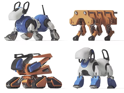 Colorful Fun Mechanical Animal Robot Toys with Different Shapes Kids Play Equipment 3d model