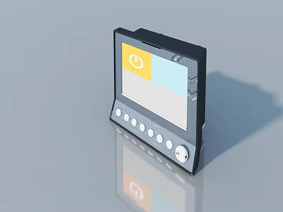 Smart Side-Hinged Door Control Panel With Touch Screen And Round Buttons 3d model