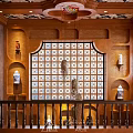 Elegant Traditional Interior With Woven Chandelier Stone Basin Ceramic Vases And Decorative Items