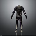 3D Fantasy Character Armor Design With Purple Black Details And Metallic Decorations