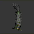Fantasy Mythical Creature With Green Orange Horns And Spotted Body 3D Model Design