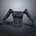 Black Long Sleeve Corset Daily Life Essential With Front Crisscross Lacing Retro Gothic Style