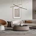 Modern sofa coffee table combination 3d model