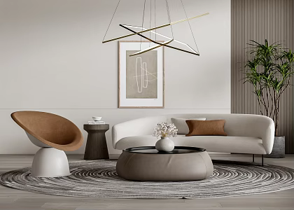 Modern sofa coffee table combination 3d model