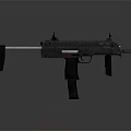 Black Tactical Assault Rifle With Rail System Magazine And Grip Design