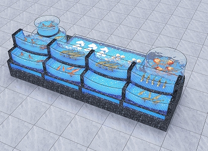 Modern Seafood Pool New Style Seafood Pool 3d model