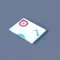 Elegant Book Magazine Cover with Red Circle Number 65 and Blue Island Design