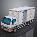 Mitsubishi Box Truck With Rusted Exterior And White Cargo Box Design