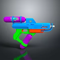 Colorful Water Gun Weapon With Blue Green Purple Orange Shark Mouth Design For Kids