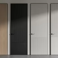 Modern Hinged Doors With Wooden Black White And Textured Panel Surface Designs 3d model