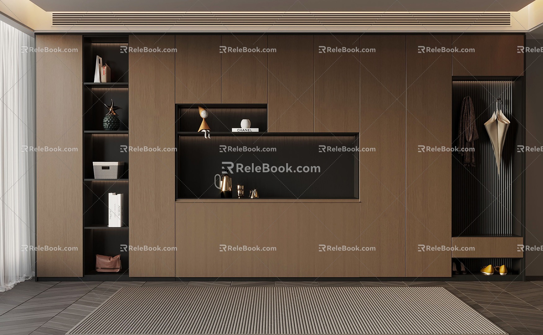 Italian Minimalist Wardrobe 3d model