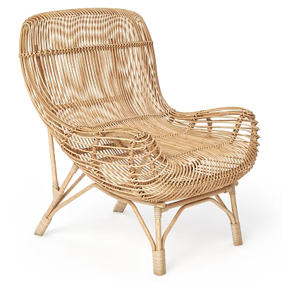 Handwoven Rattan Leisure Chair With Comfortable Design And Curved Structure 3d model