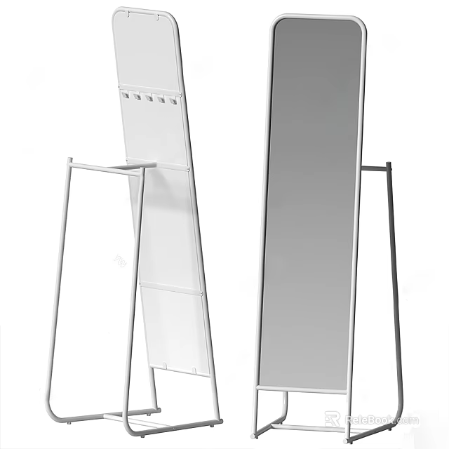 Modern Full Length Mirrors With Sleek Metal Stands And Minimalist Design 3d model 