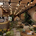 Modern Restaurant Interior Design With Green Plants Tables And Ambient Lighting