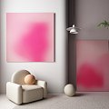 cream wind pink hanging 3d model