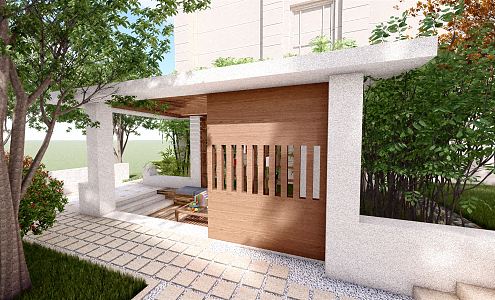 Modern Courtyard Garden 3d model