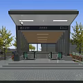 Modern Urban Subway Station Entrance Road Facility With Standard Access And Beautiful Surrounding Landscape