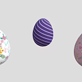 Vibrant Easter Egg Decorative Ornament Set Featuring Floral Striped And Candy Heart Designs