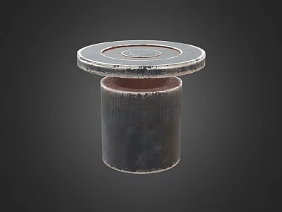 Sturdy Industrial Cylindrical Equipment With Circular Top Cover And Metal Body 3d model