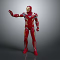 Red and Gold Iron Man Superhero Character in High Tech Armor Suit