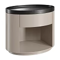 Modern Bedside Table With Black Top And Light Gray Body Drawer And Open Shelf Storage