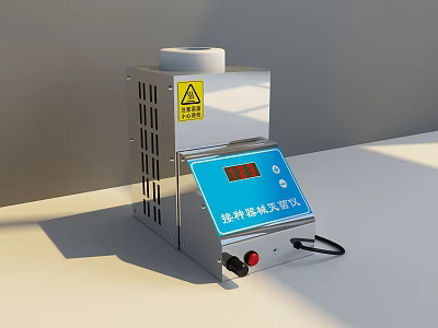Thermoluminescent Dosimeter Industrial Equipment With Digital Display Control Panel And Warning Label 3d model