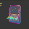 Vintage Desktop Computer With Pink Frame Green Code Display And Integrated Keyboard 3d model