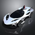 White Futuristic Supercar With Sleek Aerodynamic Design Sporty Styling And Alloy Wheels