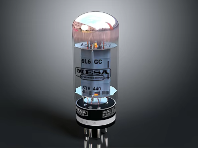 Vintage Vacuum Tube Clock Featuring MESA 6L6 GC Component And EIA 440 Specification 3d model
