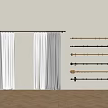 Elegant Curtains With Sheer Panels And Various Curtain Rod Designs For Interior