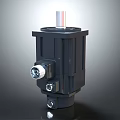 Industrial Motor Equipment With Black Housing Silver Shaft And Side Connector
