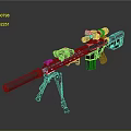 Tactical Sniper Rifle With High Precision Scope And Foldable Tripod Stand