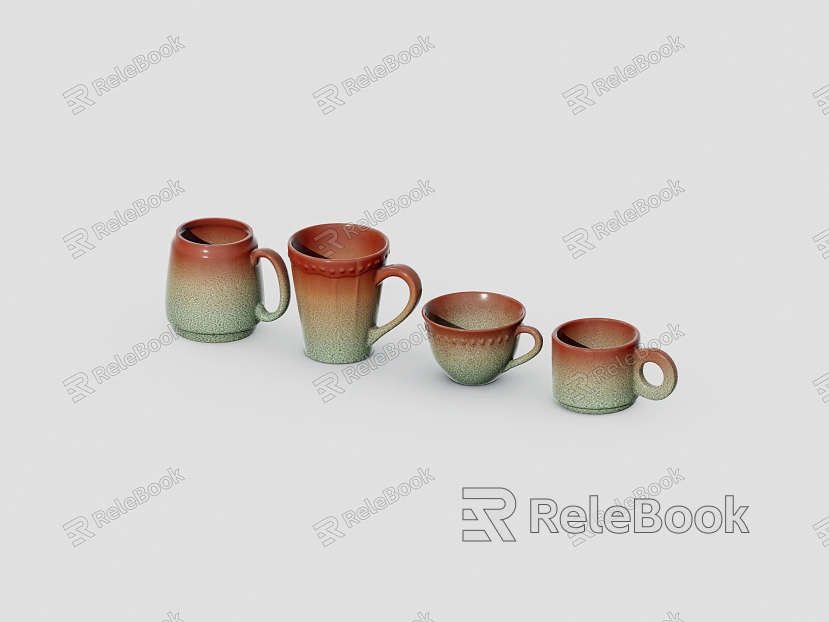 Green Orange Glazed Mug model