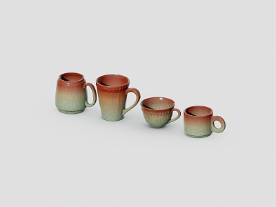 Green Orange Glazed Mug 3d model