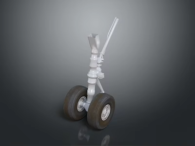 Aircraft Front Landing Gear Tires Featuring Metal Structure And Detailed Components 3d model