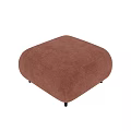 Modern Comfortable Brown Upholstered Square Stool With Black Slender Legs