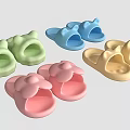 Colorful Kids Slippers with Cute Animal Shaped Design Green Blue Pink Yellow Soft Comfortable Footwear
