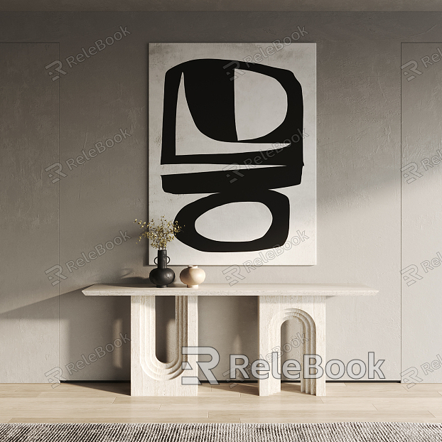 Modern Abstract Painting Abstract Hanging Painting Creative Hanging Painting Simple Hanging Painting End Landscape Platform Plant Bonsai model